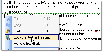 Copy link to paragraph menu item